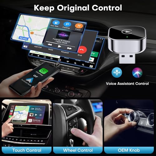 2025 Upgraded Wireless CarPlay Adapter,Effortlessly Convert Wired to Wireless CarPlay,Suitable for cars with carplay,Compatible with iPhone iOS 10+ & Android Auto,Mini&Stable Car Play Wireless Adapter