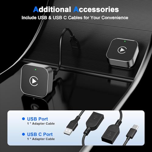 2025 Upgraded Wireless CarPlay Adapter,Effortlessly Convert Wired to Wireless CarPlay,Suitable for cars with carplay,Compatible with iPhone iOS 10+ & Android Auto,Mini&Stable Car Play Wireless Adapter