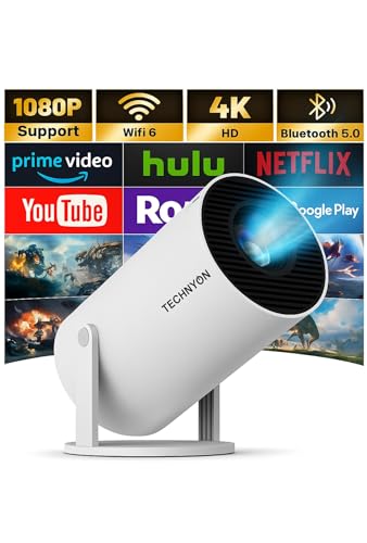 HY300 PRO+ 2026 | 1080P Full HD WiFi Projector with Android 11.0 – 12000 Lumens Portable Home Theater & Outdoor Movie Projector | Screen Mirroring for iOS/Android | Gaming & HDMI Compatible