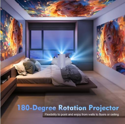 HY300 PRO+ 2026 | 1080P Full HD WiFi Projector with Android 11.0 – 12000 Lumens Portable Home Theater & Outdoor Movie Projector | Screen Mirroring for iOS/Android | Gaming & HDMI Compatible