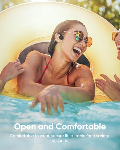 Swimming Headphones,IP68 Waterproof Bone Conduction Headphones with 32GB Memory MP3 Player, Bluetooth 6.1 Wireless Sports Open Ear Underwater Headset Earphones for Swimming,Running,Cycling,Workout