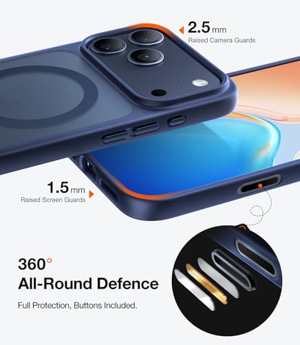 TORRAS for iPhone 17 Pro Max Case with MagSafe, 12FT Military Grade Shockproof, Durable & Sturdy & Velvety Touch, Magnetic Protective case for iphone 17 pro max cover, Blue